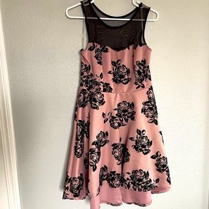 L Rose Gold Three Pink Hearts Dress